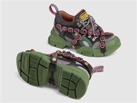 gucci sneakers back green|Gucci gemstone sneakers.